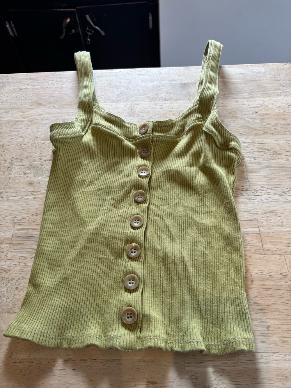 Free People Sage Ribbed Button-Front Tank - Picture 2 of 5